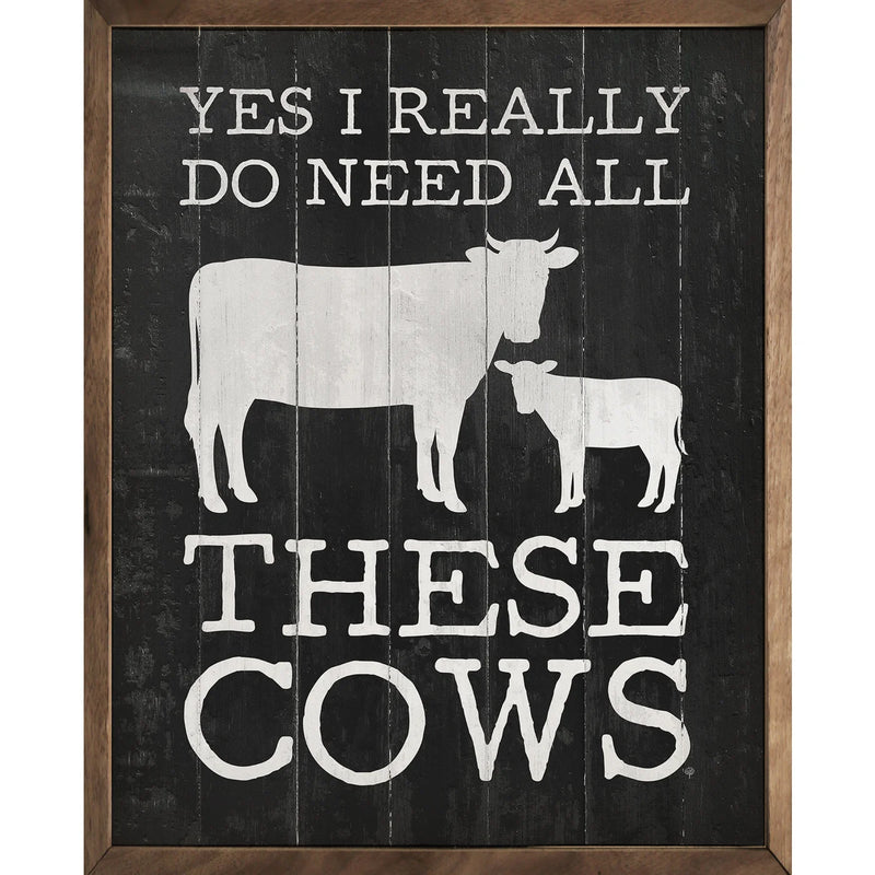 All These Cows Wood Framed Print