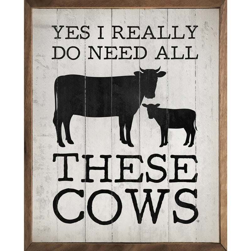 All These Cows Wood Framed Print
