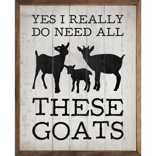 All These Goats Wood Framed Print