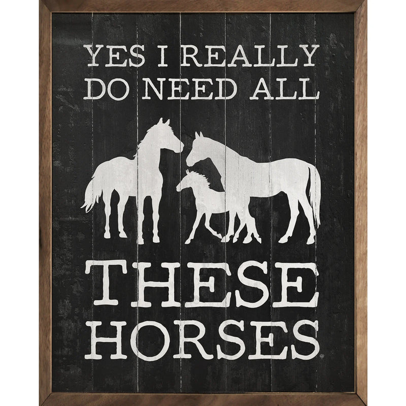 All These Horses Wood Framed Print