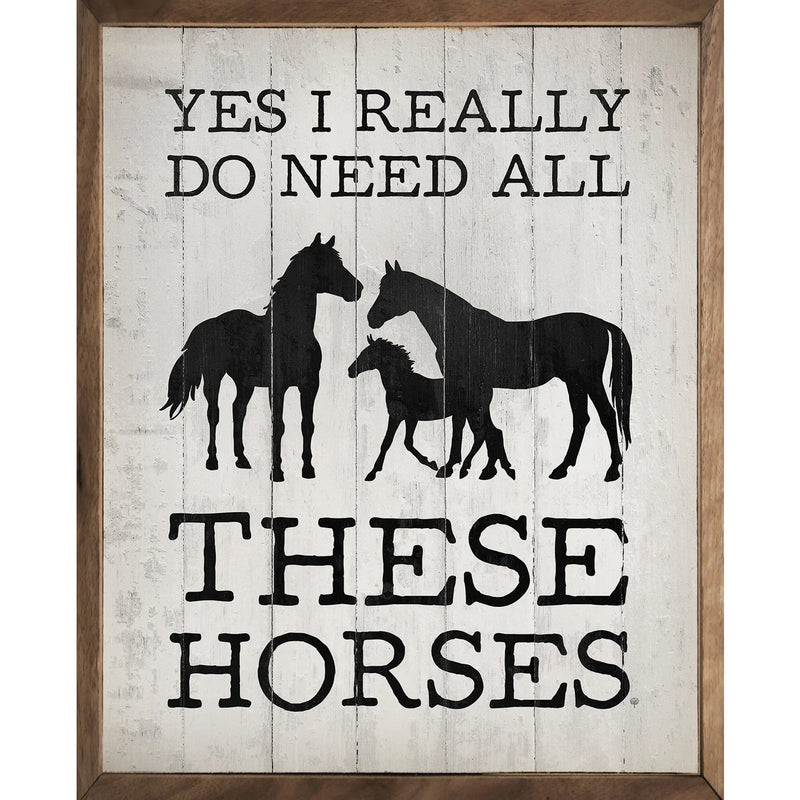 All These Horses Wood Framed Print
