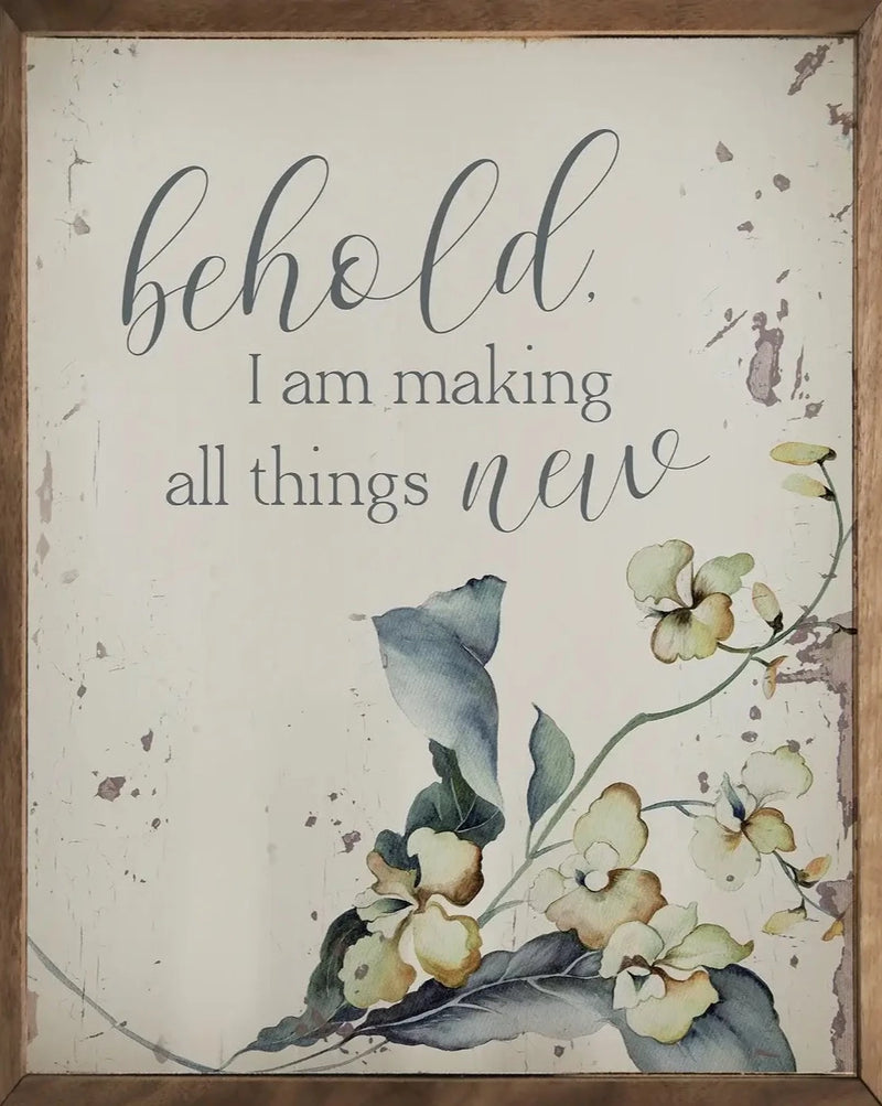 Behold Flowers Wood Framed Print