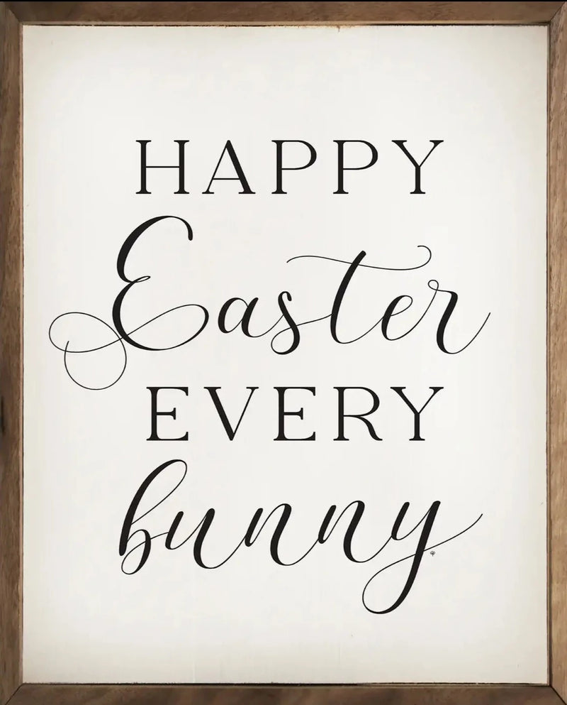Happy Easter Every Bunny Wood Framed Print