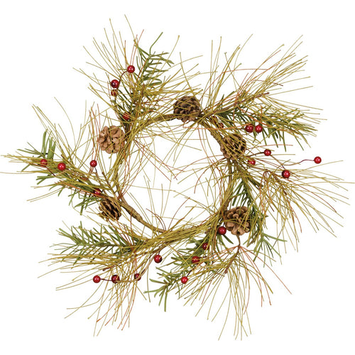 Pinecone With Berries Candle Ring