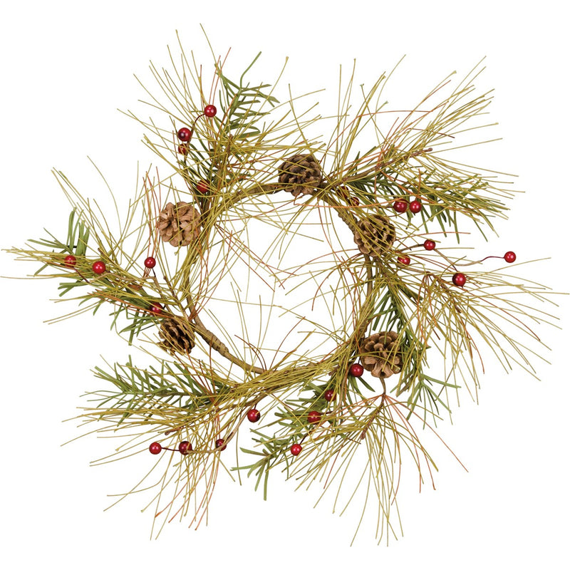 Pinecone With Berries Candle Ring