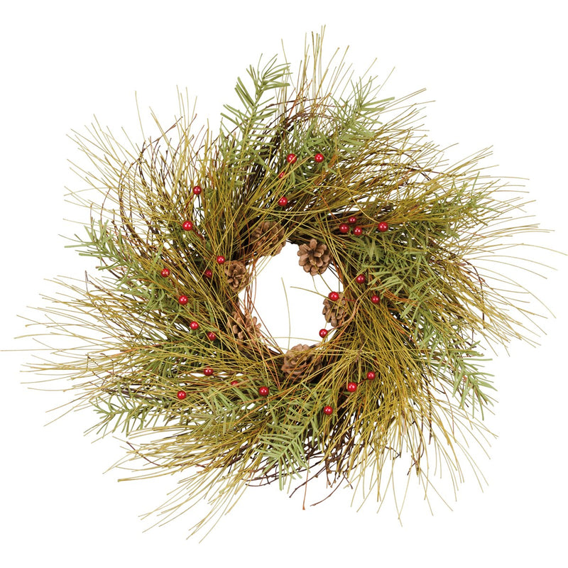 Pinecone With Berries Wreath
