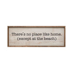Except The Beach Wood Framed Print