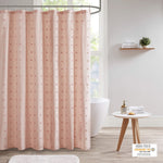 Brooklyn Jacquard Pom Pom Shower Curtain Olliix