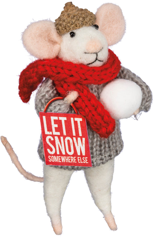 Let It Snow Mouse Ornament Primitives By Kathy