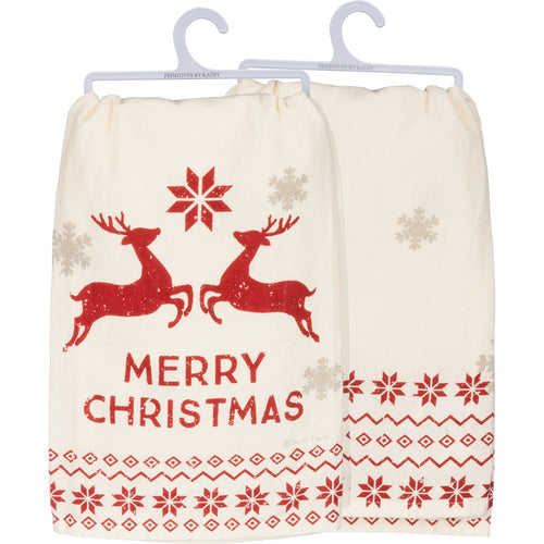 Merry Christmas Dish Towel Primitives By Kathy