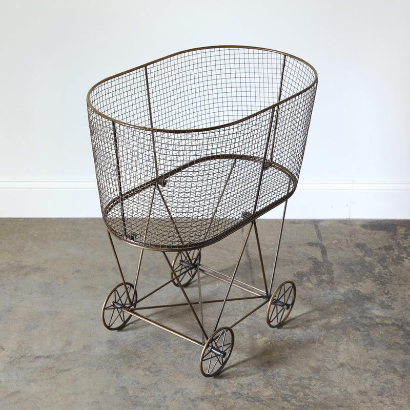 Vintage Rolling Laundry Basket Ctw Home