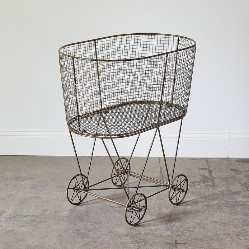 Vintage Rolling Laundry Basket Ctw Home