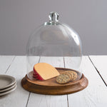 Glass Bell Shaped Cloche with Wood Base Ctw Home