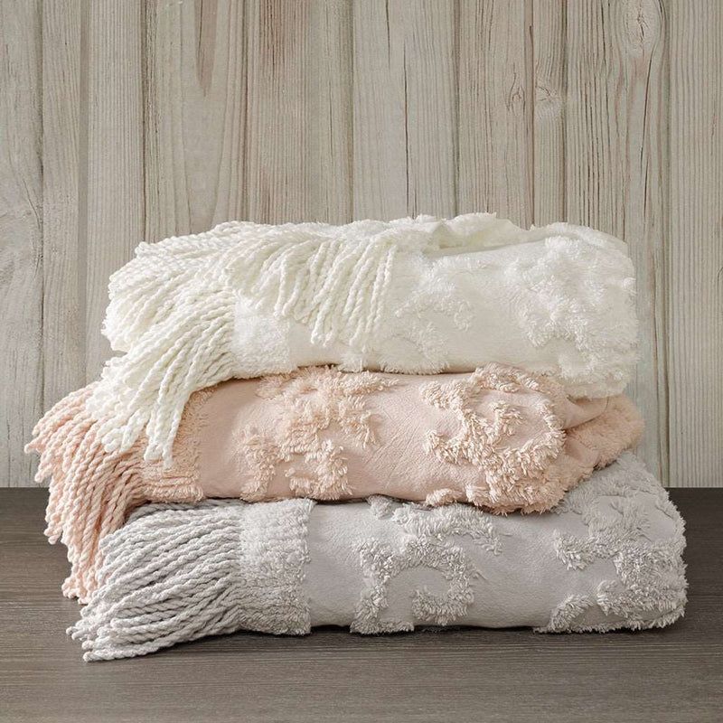 Chloe Cotton Tufted Chenille Throw Olliix