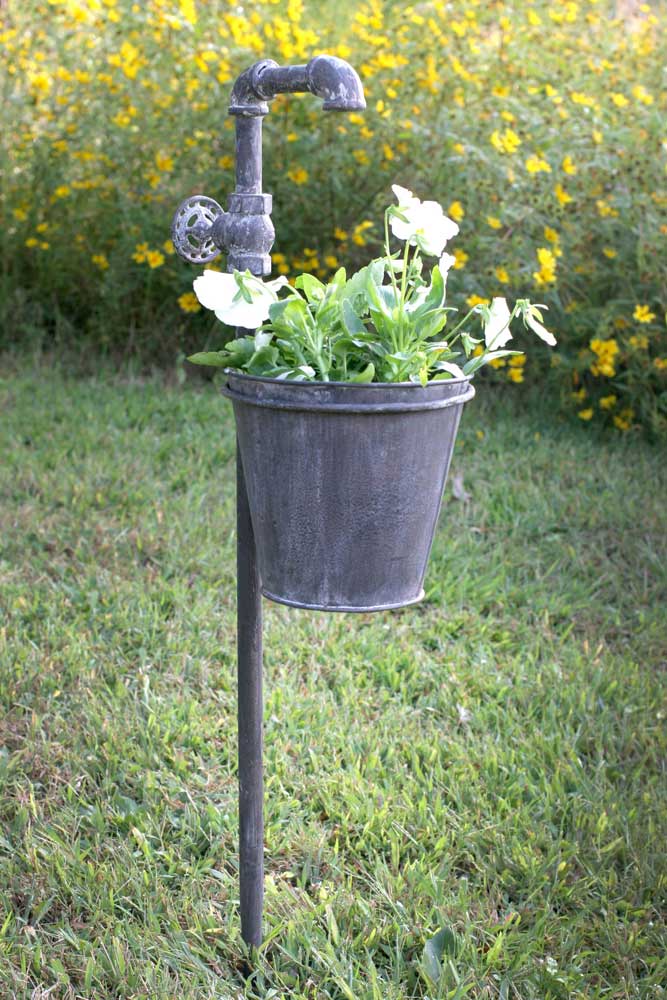 Faucet Garden Stake with Planter Ctw Home