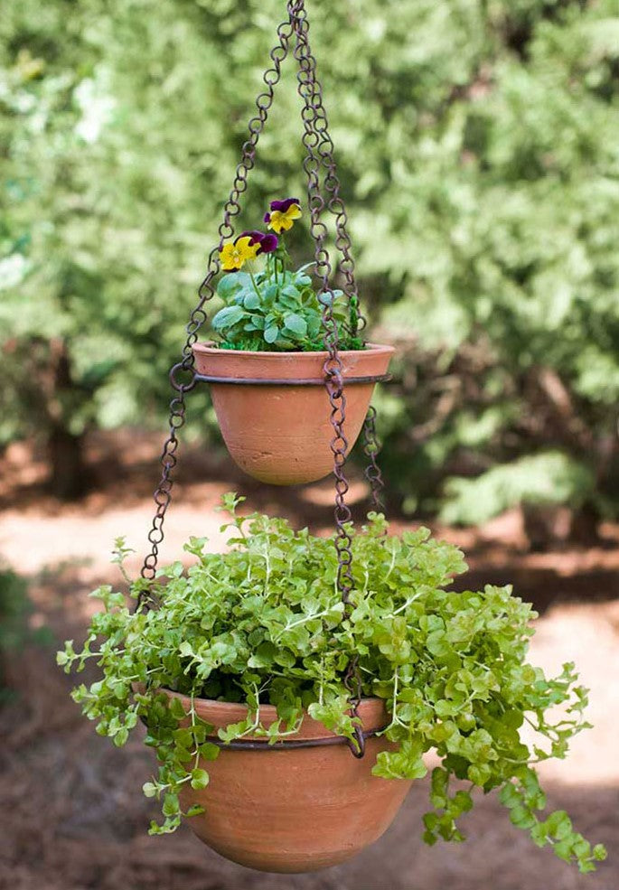 Two-Tier Hanging Terra Cotta Pot Ctw Home