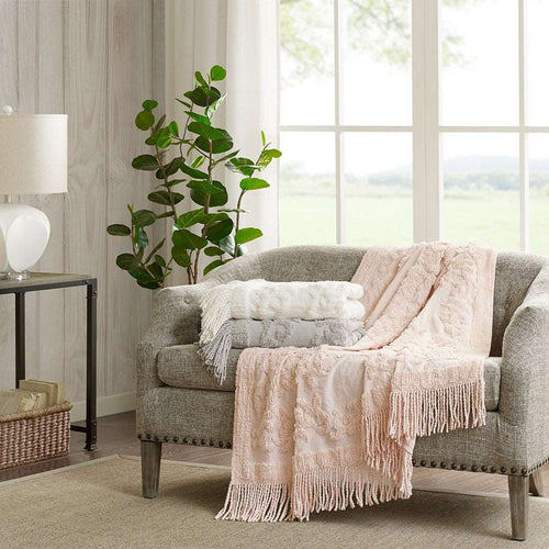 Chloe Cotton Tufted Chenille Throw Olliix