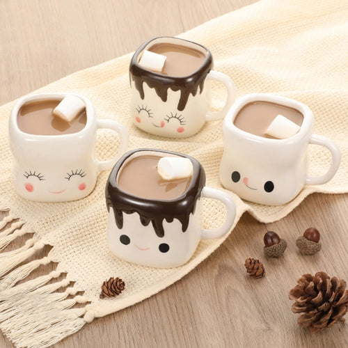 Marshmallow Shaped Hot Chocolate Mugs With Handle KELOMOT INC