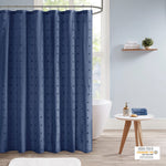 Brooklyn Jacquard Pom Pom Shower Curtain Olliix