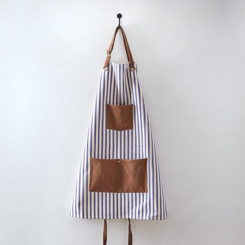 Blue Striped Canvas Utility Apron Ctw Home