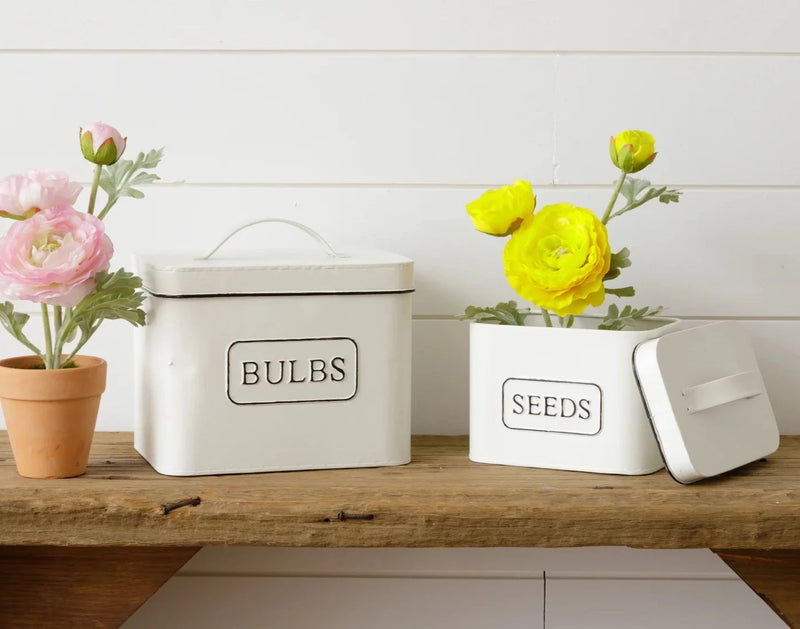 Seeds and Bulbs Tin - Vintage Crossroads