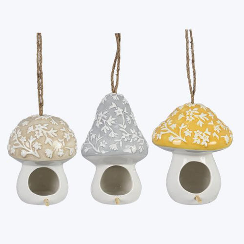 Ceramic Mushroom Birdhouse Young's Inc