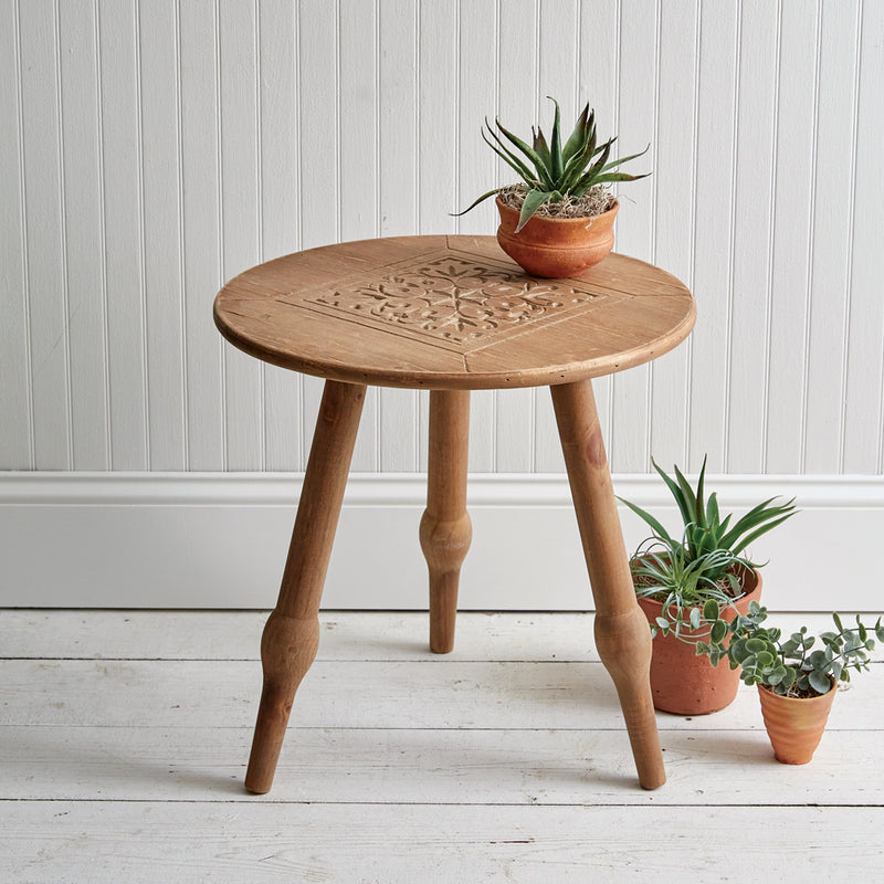 Carved Wood Stool Ctw Home