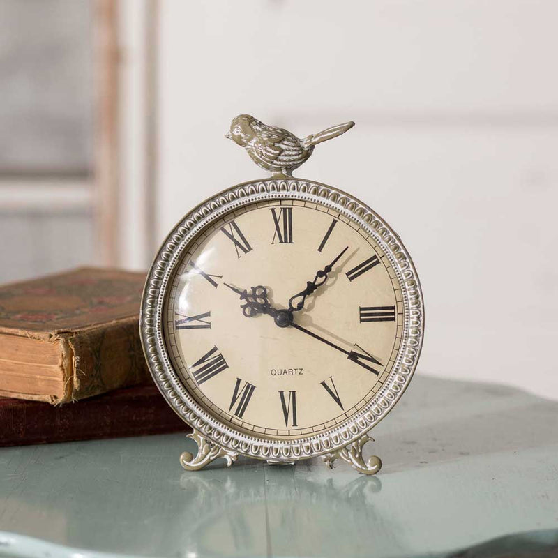 Perched Songbird Tabletop Clock Ctw Home
