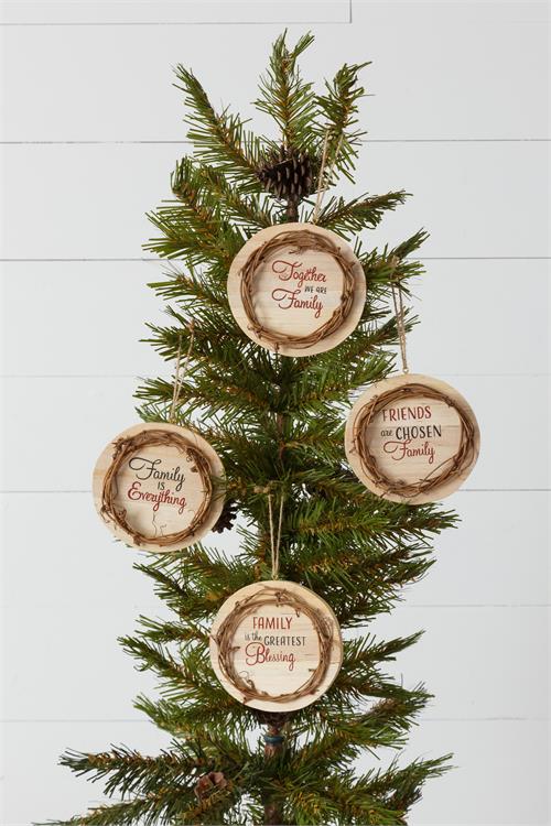 Wood And Twig Family Sentiments Ornament Audrey's