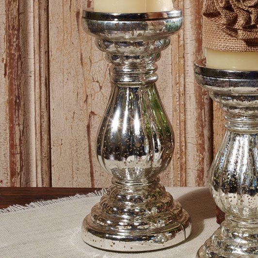 Mercury Glass Candle Pedestal The Country House