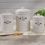 Ironstone Numbered Canister Set