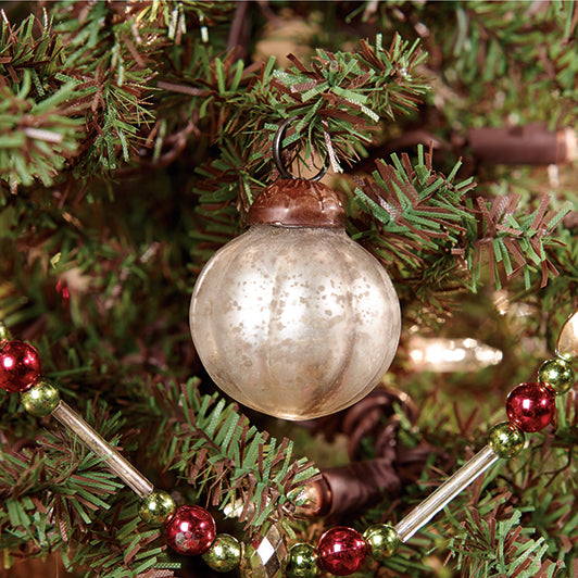 Ridged Mercury Glass Ornament