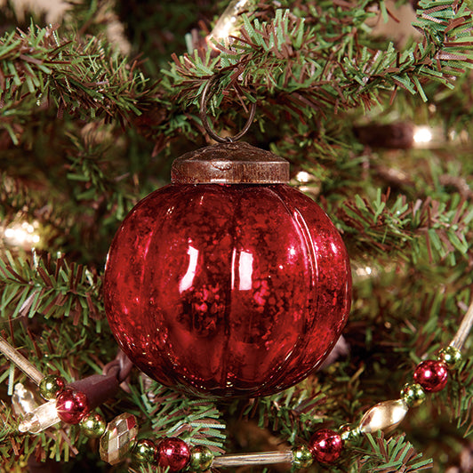 Ridged Mercury Glass Ornament