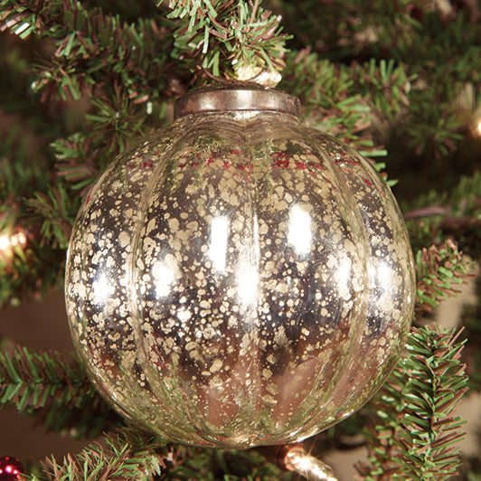 Ridged Mercury Glass Ornament