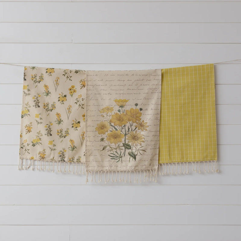 Yellow Flowers Tea Towels
