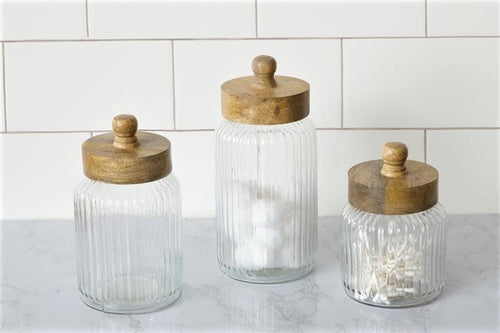 Ribbed Glass Canister Set Audrey's