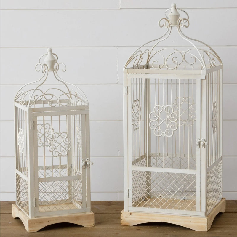 White Metal Birdcage Lanterns