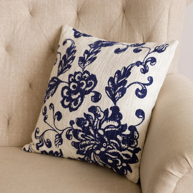 Blue And White Floral Pillow Vintage Crossroads