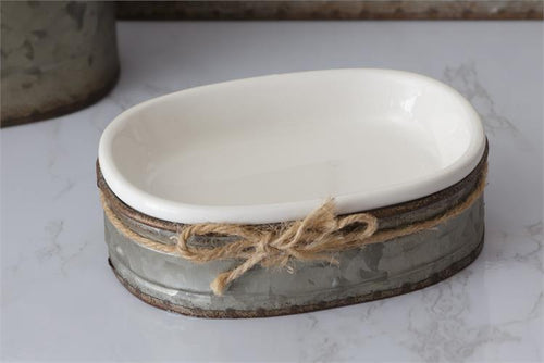 Soap Dish With Galvanized Caddy Audrey's