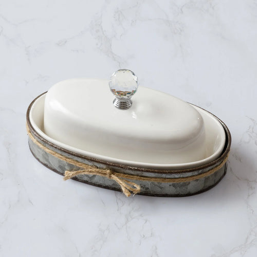 Butter Dish With Galvanized Caddy Audrey's