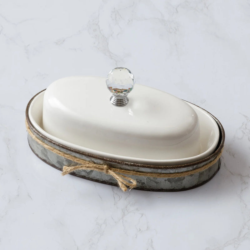 Butter Dish With Galvanized Caddy Audrey's