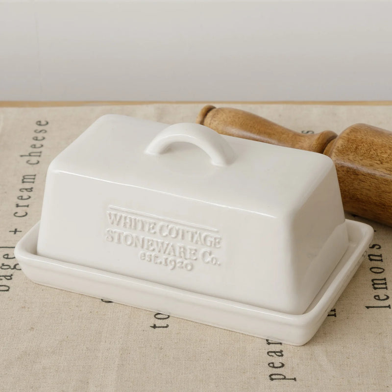 White Cottage Butter Dish