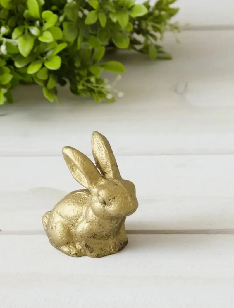 Distressed Gold Finished Rabbit Figurine