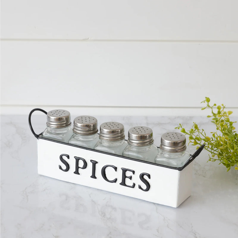 Metal Spice Tray With Glass Shakers