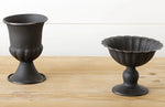 Mini Black Fluted Urns