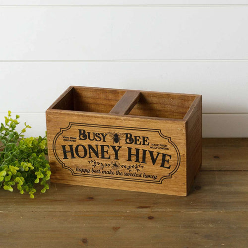 Busy Bee Honey Hive Wood Basket Audrey's