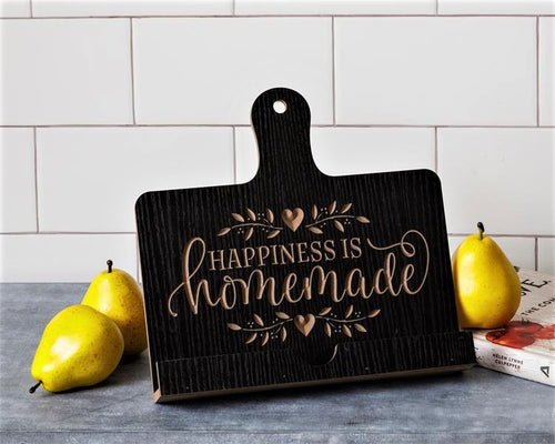Happiness Is Homemade Carved Cookbook Stand Audrey's