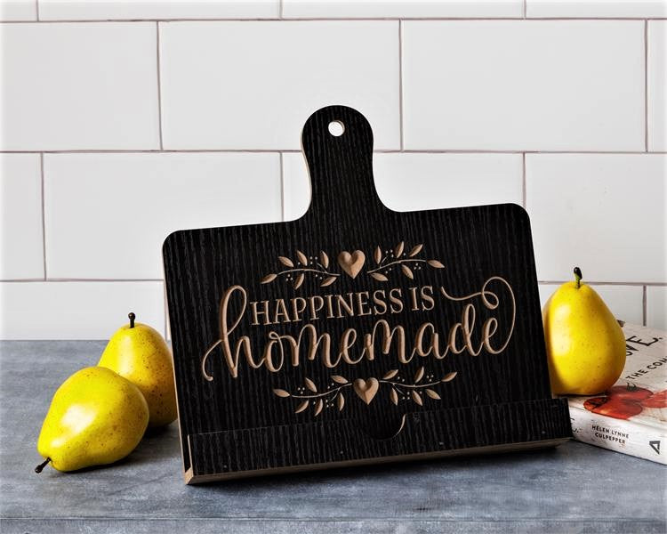 Happiness Is Homemade Carved Cookbook Stand Audrey's
