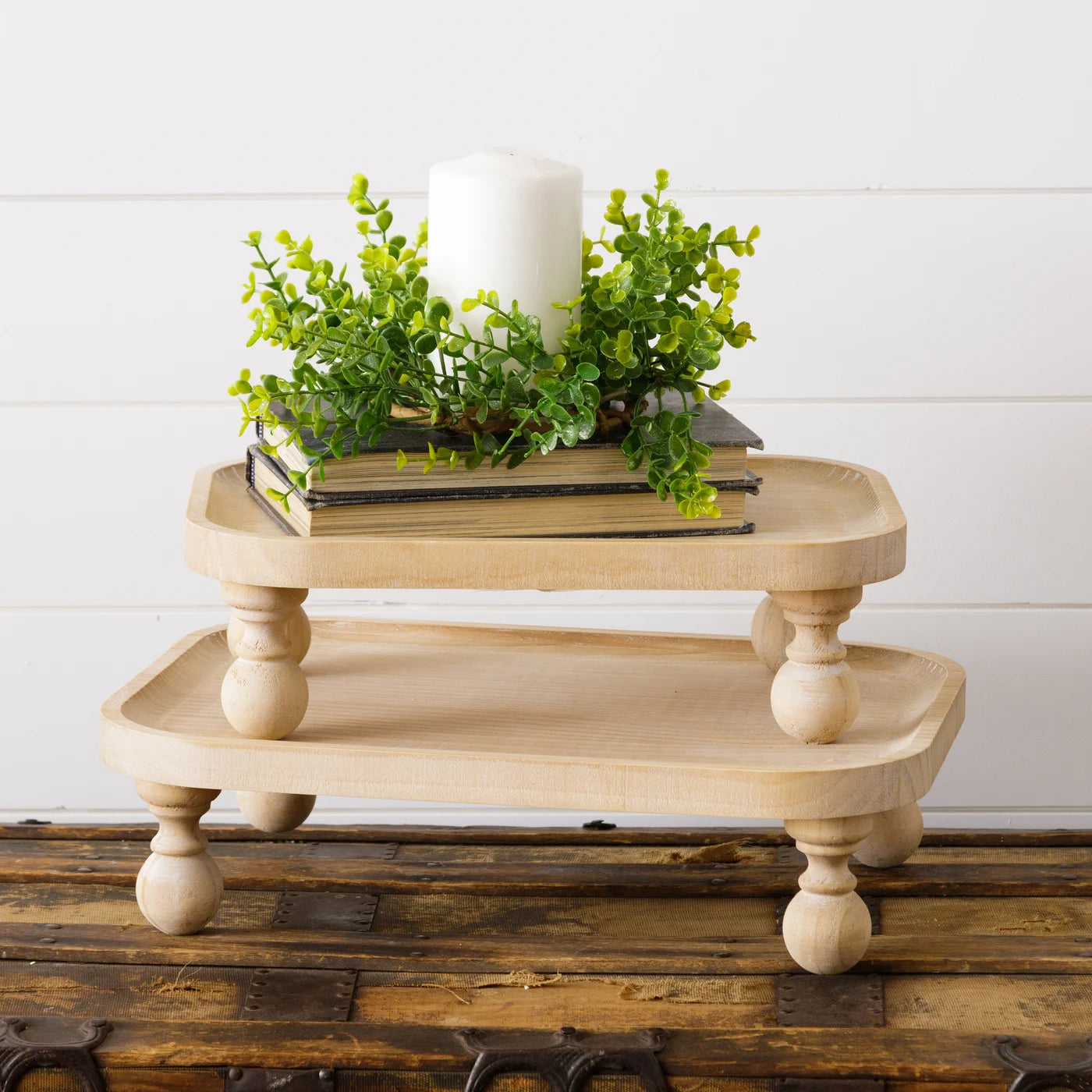 Wood Riser With Ball Feet | Vintage Crossroads