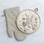 Black And White Botanicals Oven Mitt Or Potholder